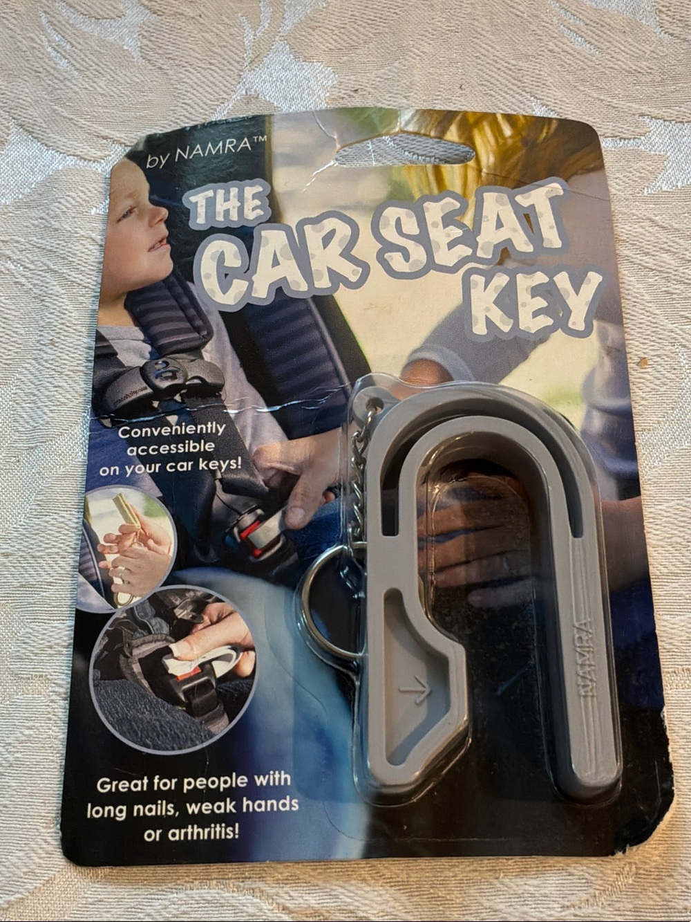 The Car Seat Key by — Gray Kids Seat Buckle Release Tool
